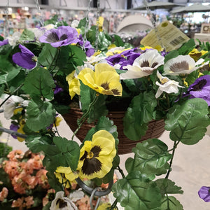 Pansy Artificial Regal Hanging Basket