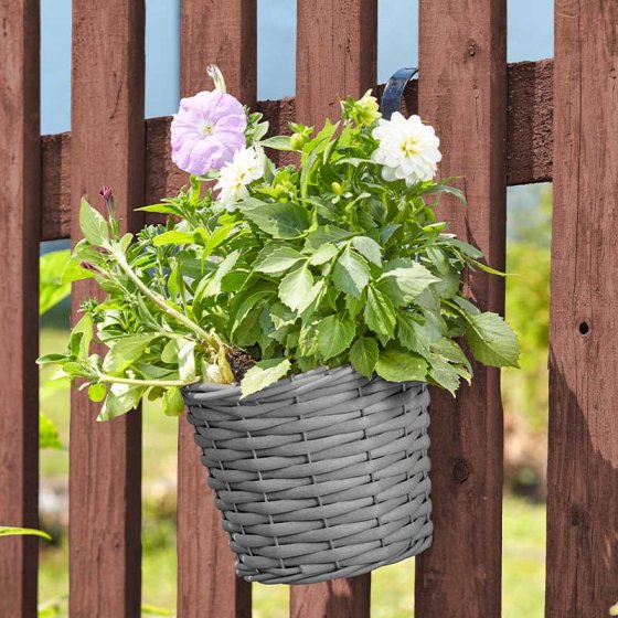 Faux Rattan Hanging Pot