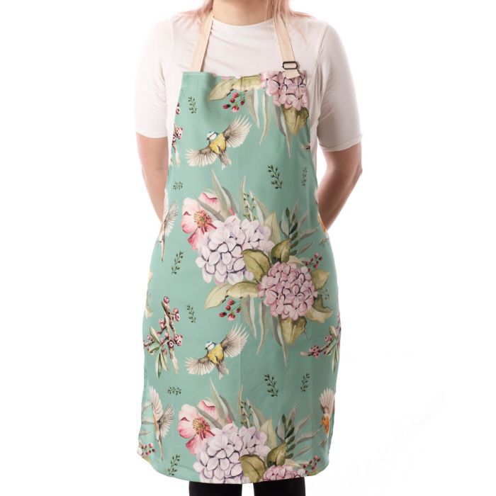 Floral Apron With Birds