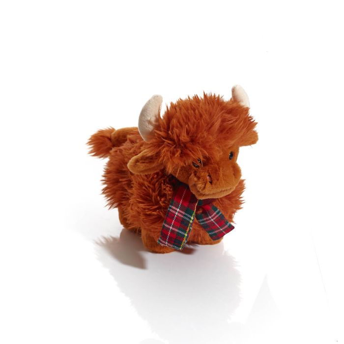 DOUGAL HIGHLAND COW WITH TARTAN SCARF