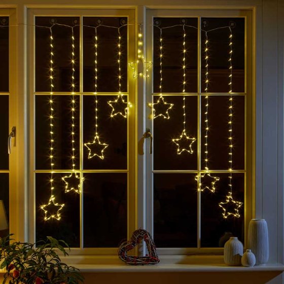 Star Curtain Lights Warm White