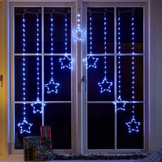 Star Curtain Lights Ice White