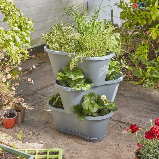 Stackable Plastic Planters