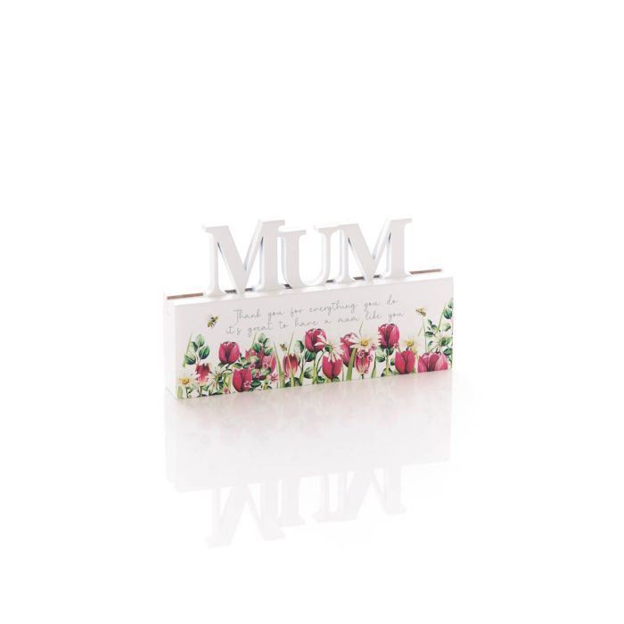 FLORAL MUM CUT OUT WORD BLOCK