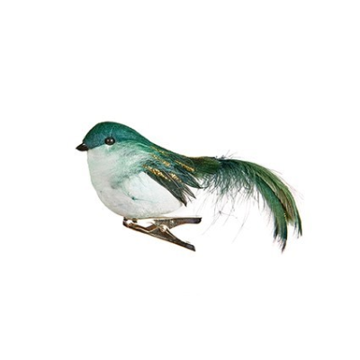 11cm Forest Green Robin Clip